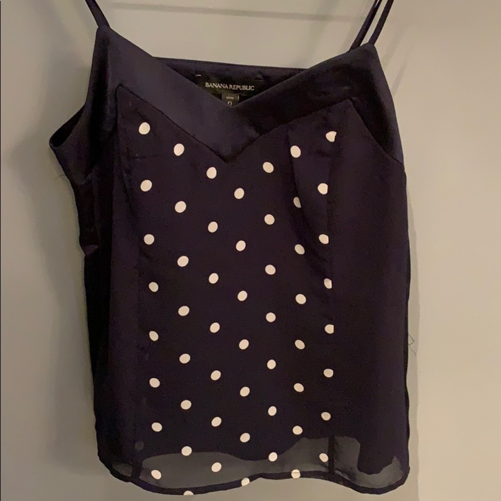 Navy Polka-Dot Blouse